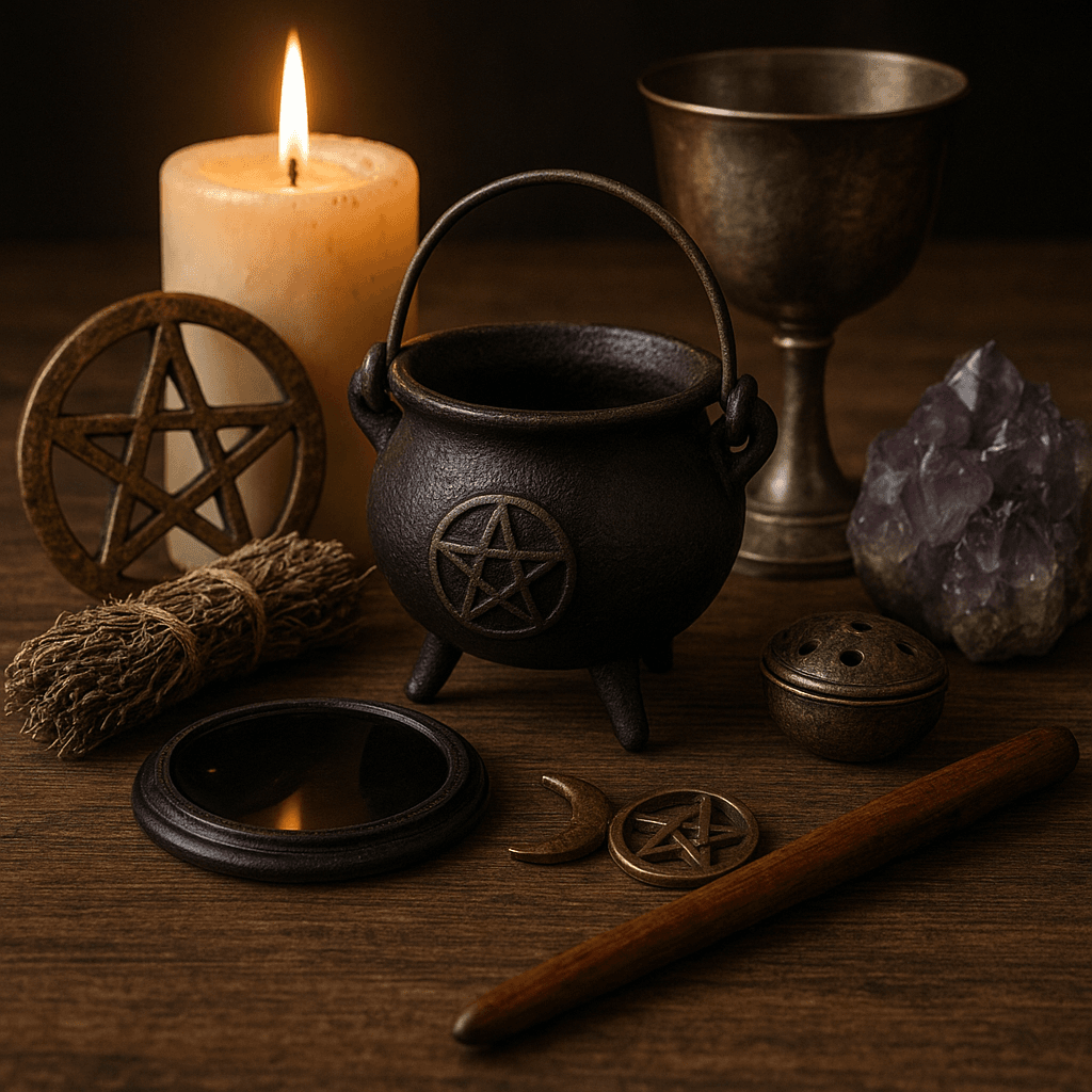 What are the 7 essential tools every beginner needs for their first pagan altar setup?