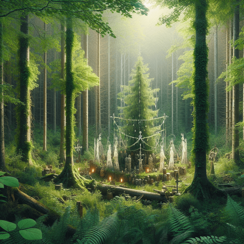 What are the ancient Slavic forest spirits and how were they worshipped in traditional folklore