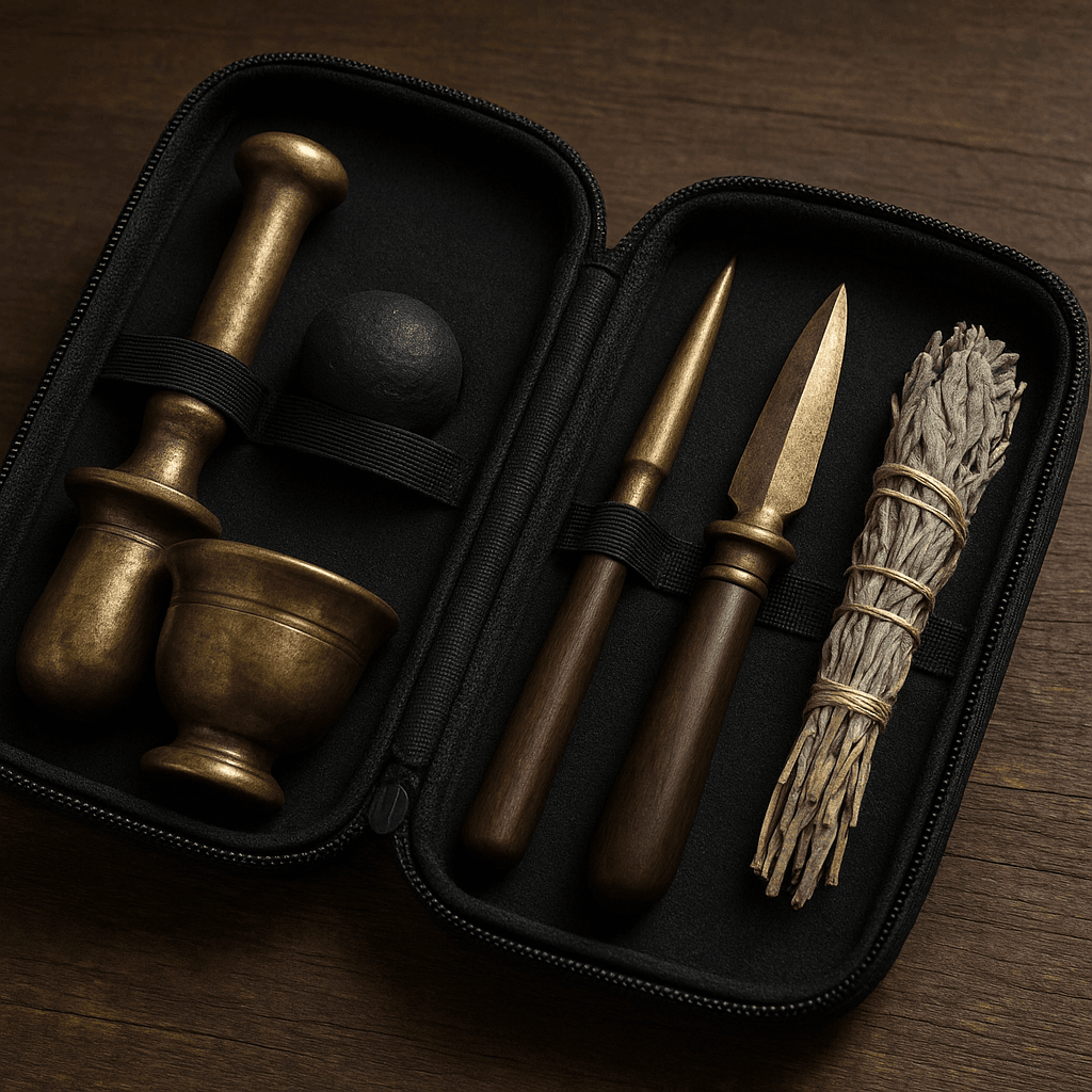 What are the best portable storage solutions for organizing ritual tools during travel?