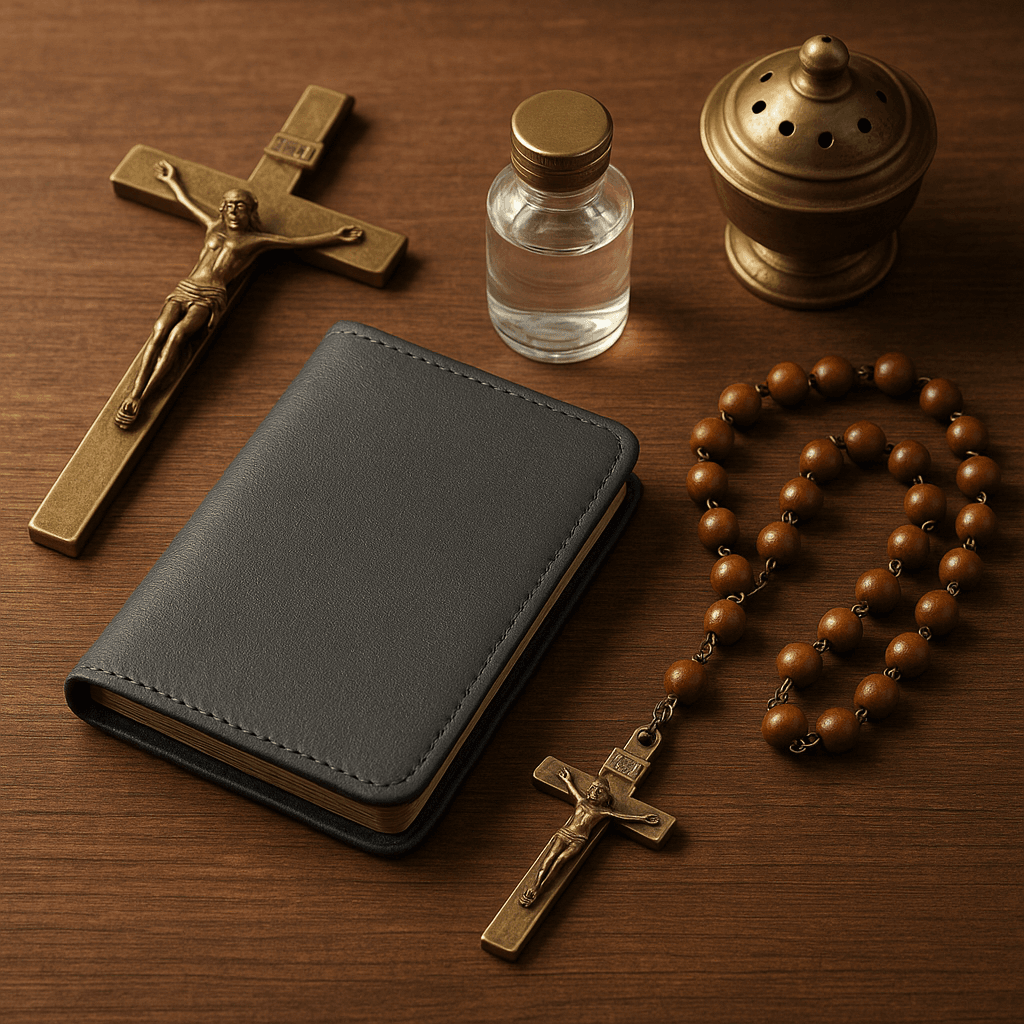 What essential items do you need to set up a portable altar for spiritual practice at home