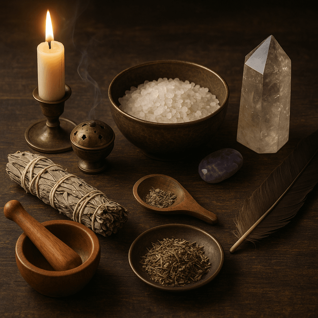 What essential tools do you need to set up your first spiritual altar at home