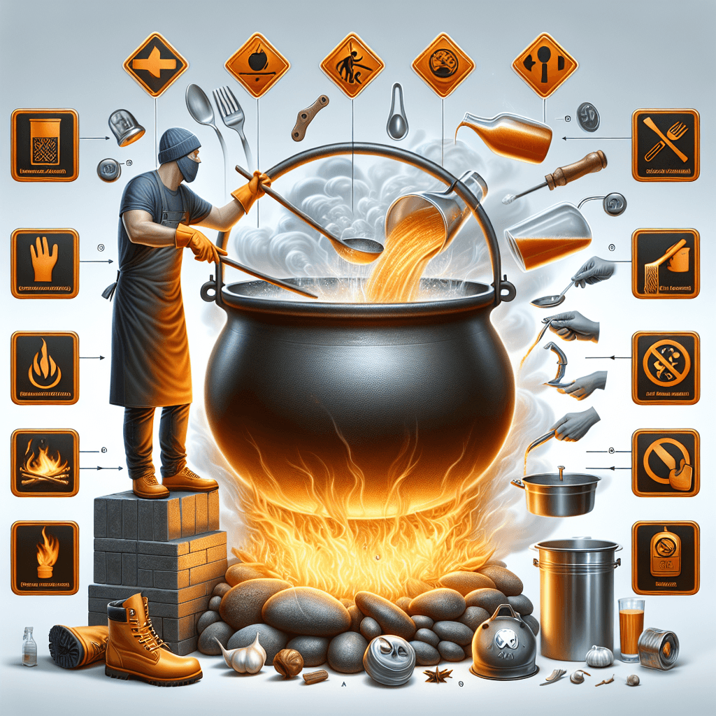What materials are safest for cooking cauldrons and how do you avoid toxic reactions when heating different metals