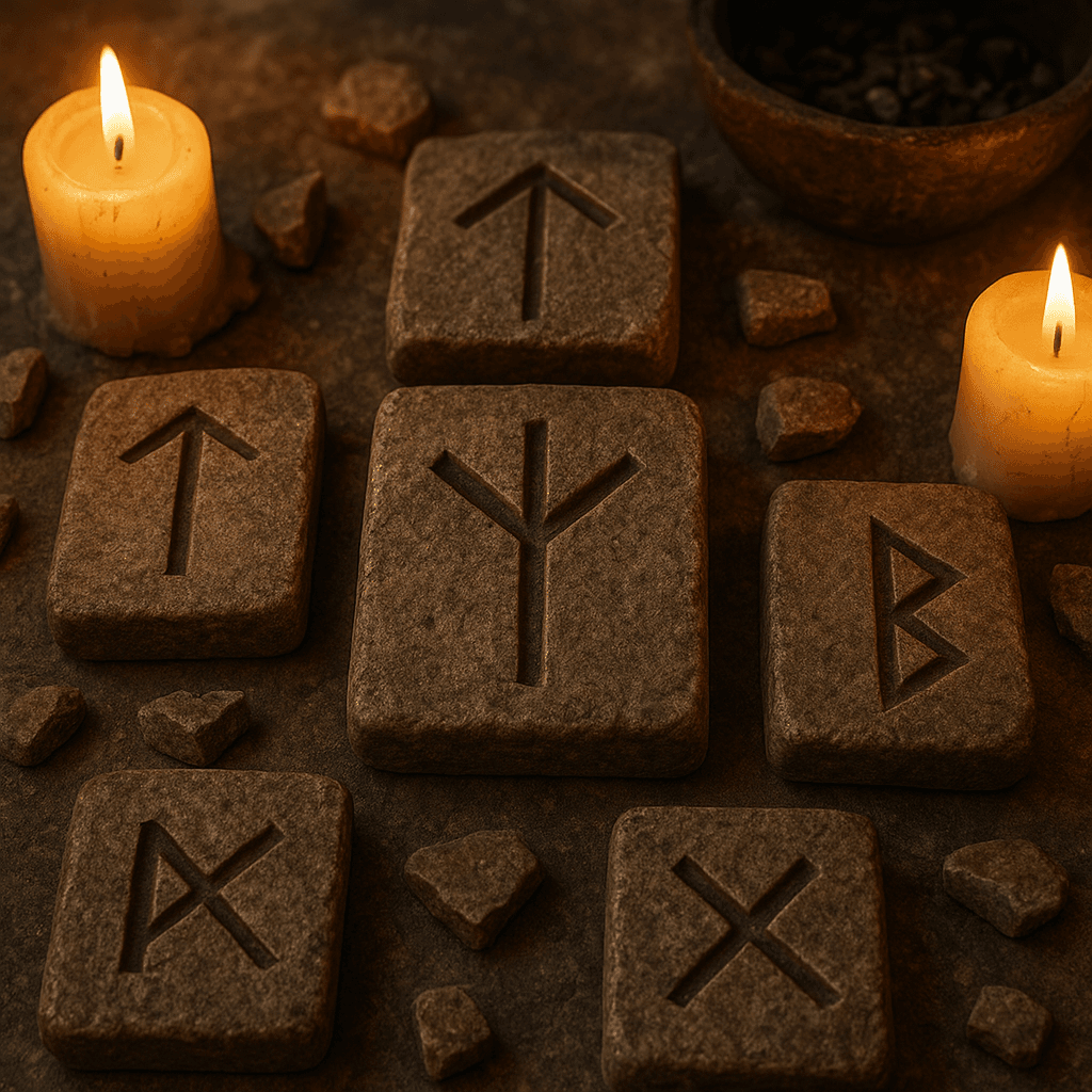 What runic symbols should I place on my altar for protection and spiritual guidance